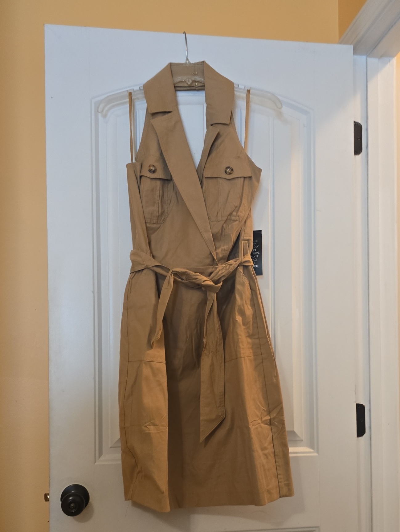White House Black Market Sleeveless Tan Midi Dress